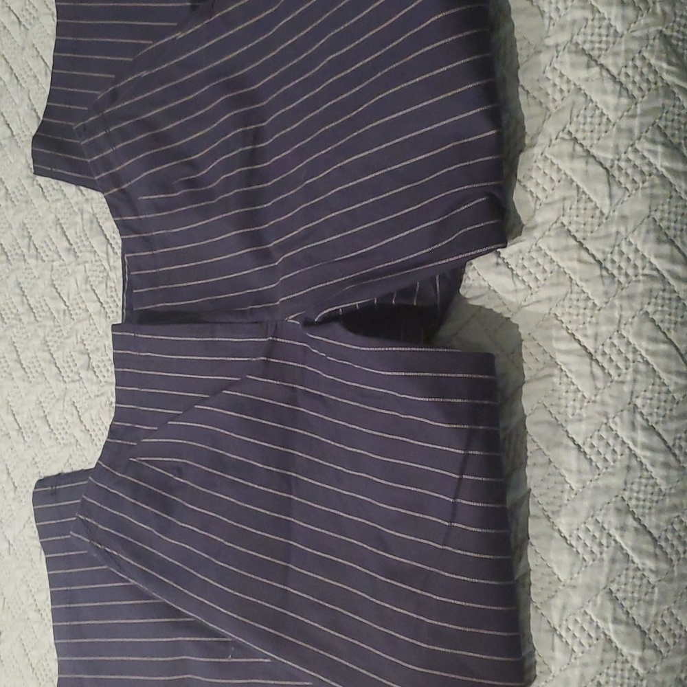 Navy blue pinstripe pants - Picture 2 of 5